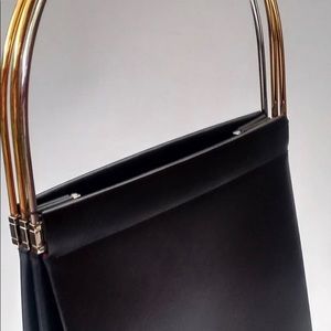 CARTIER Bag. Trinity Vintage Black Leather Bag. French Designer Purse.